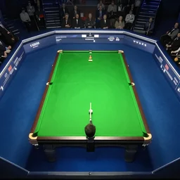 birds eye view of a game of snooker under water