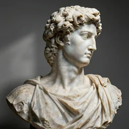 Steve Jobs sculpture, roman, Greek, marble