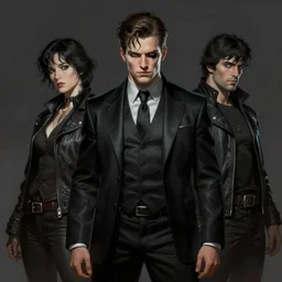Noir characters, Greg Rutkowski, Frank Frazetta, Kim Jung Gi, trending on Artstation, 8K, ultra wide angle, establishing shot, pincushion lens effect, zenith view