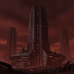 concept art by neill blevins, the brutalisist buildings of an abandoned space colony, depresssing atmosphere, dark reddish lighting, uncanny and scary atmosphere, scifi, digital painting, artstation, concept art, smooth, sharp foccus ilustration, artstation hq