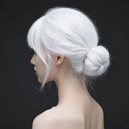 a girl with white hair in a hairbun, by sibbil _
