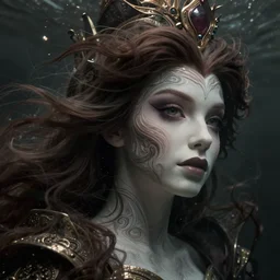 beautiful one face portrait of a seductive princess peach underwater murky light, wind blown hair! dark fantasy esoteric, closeup, d & d, fantasy, intricate, elegant, highly detailed, digital painting, artstation, concept art, matte, sharp focus, illustration, art by artgerm and tom bagshaw and greg rutkowski and alphonse mucha