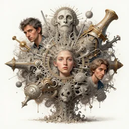 bursting with imagination, by octavio ocampo, kilian eng, don maitz, tim white and craola : : highly intricate, sophisticated and complex digital painting, concept art, hyperrealism, cinema 4 d, 8 k resolution, 6 4 megapixels, cgsociety, zbrush central, behance hd, hypermaximalist, a masterpiece, parallax, geometric cel - shaded