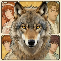 realistic detailed face portrait of a male werewolf by alphonse mucha, ayami kojima, amano, greg hildebrandt, and mark brooks, male, masculine, art nouveau, neo - gothic, gothic, character concept design