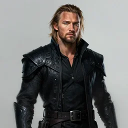 charlie hunnam, final fantasy, darkwave, darksynth character portrait, sharp, digital matte painting, art by luis royo, greg rutkowski, wlop, dramatic lighting, trending on artstation