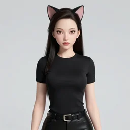 elon musk as cat girl anime style