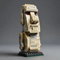 Moai Statue Built With Lego, Photorealistic, Professional Photography