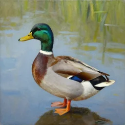 a duck on the prowl oil painting pauly jenkins
