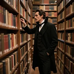 enormous library, stylish dracula searches the books tony diterlizzi