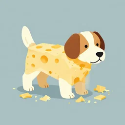 dog made of grated cheese, by nele zirnite, 2 0 5 0 s, flat design
