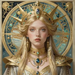 detailed realistic beautiful young groovypunk queen of jupiter in full regal attire. face portrait. art nouveau, symbolist, visionary, baroque, giant fractal details. horizontal symmetry by zdzisław beksinski, iris van herpen, zaha hadid and alphonse mucha. highly detailed, hyper - real, beautiful