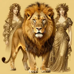 highly detailed portrait of a majestic lioness queen in the form of a beautiful woman. d & d, art by donato giancola and evelyn de morgan and carl larsson and john william waterhouse. trending on artstation, intricate details, energetic composition, golden ratio, concept art, illustration, elegant art