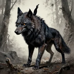 an amazing masterpiece of art by gerald brom, Zdzisław Beksiński, werewolf