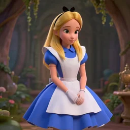 an insanely intricate detailed beautifull 3 d render of alice in wonderland, unreal engine, octane render, redshift, 8 k resolution, cell shaded rendering, soft dramatic lighting, cinematic, subsurface scattering, anti aliashing, by disney
