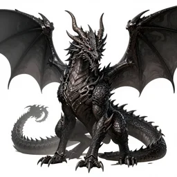 a huge dark dragon, full body, ominous, ultra detailed, fine detail, ornate, anime style, high definition, artstation