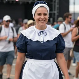 photo still of aunt jemima in period attire at vans warped tour!!!!!!!! at age 4 0 years old 4 0 years of age!!!!!!! on stage tossing pancakes into the crowd, 8 k, 8 5 mm f 1. 8, studio lighting, rim light, right side key light