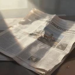 a messy painting of newspaper at daybreak, digital painting, artstation, smooth, dynamic lighting, hazy, cinematic