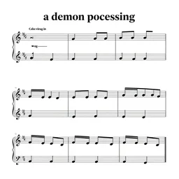 graphic sheet music for a piece of music called a demon possessing ur freaking soul