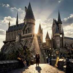 a still from a Harry Potter movie directed by Wes Anderson