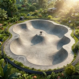 an intricate concept art illustration of an undergrowth skate park, computer wires, digital art, photorealistic movie still, style ivan talavera and artgerm, radiant lighting, hyper realistic, photorealistic, octane render, trending on artstation, cgsociety, cinematic light, 8 k