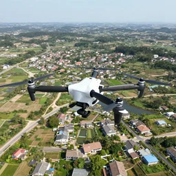 photo of a village from quadrocopter