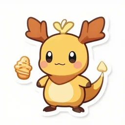 cute miss mascot arceus arceus arceus food sticker art, cronobreaker, beeple game icon