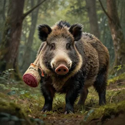 boar god of the forest, matte painting