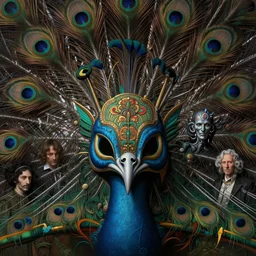 hyper realistic painting of peacock mask by wayne barlowe, beksinski, hr giger, austin osman spare, bussiere, roberto ferri, rembrandt, luis ricardo falero, intrincate ornaments