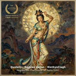 the oil painting of Apsaras by Zeng Hao