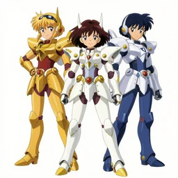magical girls wearing imperium space marine armor, studio ghibli illustration