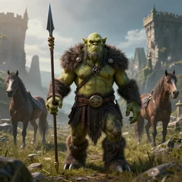 zulgeteb the troll stands guard at bailymena outpost, lifelike digital photograph, danger lurks, magic, orcs, horses, spears, epic, realistic, f 2 2 1 6 mm, rule of thirds, rendered in octane, rendered in vray, rendered in arnold, insanely detailed, photorealistic, cinematic, global illumination