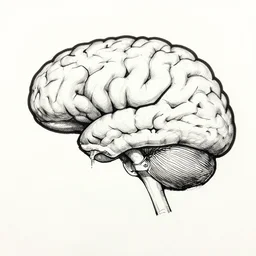 a ink sketch of brain, yoji shinkawa