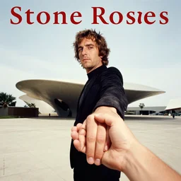 stone roses album cover with ian brown holding hand out perspective by santiago calatrava