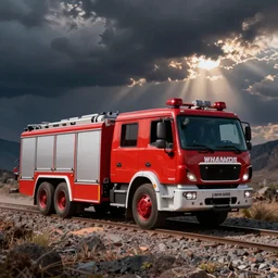 a train fire truck