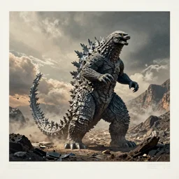 godzilla print, cruzartz, variaciones de un espacio plastico, andy gilmore art, macroblank, 四 川 方 言 读 诵 版