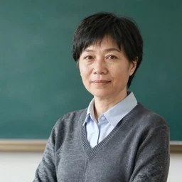 teacher with short ramen hair, photo, 4 k 8 k, portrait