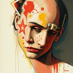the anxious. highly detailed digital painting, watercolor, soviet realism, engraving, artstation, concept art, smooth, sharp focus, vivid grunge, manga illustration, unreal engine 5, 8, abstract by kandinsky and kilian eng and hilma af klint and malevich and lissitzky