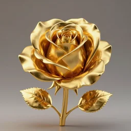 a rose made out of highly reflective gold, metallic, volumetric lighting, by Alphonse Mucha, beeple, Pi-Slices and Kidmograph, 8k