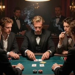 a photo of DAVID COHEN playing poker while smoking highly detailed, dim volumetric lighting, 8k, post-processing, soft painting, trending on artstation, concept art, smooth, sharp focus, illustration,by Tom Bagshaw and Daniel Gerhartz and Albert Aublet and Lawrence Alma-Tadema and alphonse mucha