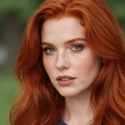 beautiful redhead woman, mine craft, closeup