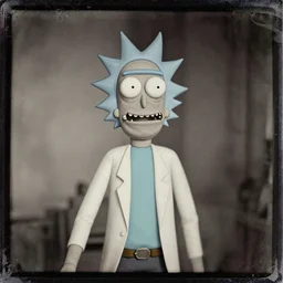photo of rick and morty in 1 8 8 0 s tintype style.