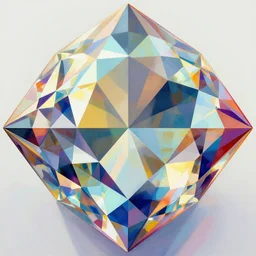 colorful artwork with only triangles, looking like the skin of a diamond with reflections