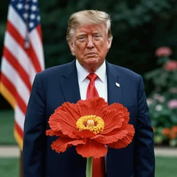 Donald Trump in a flower, photographed by Anne Geddes