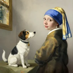 dog by moebius and atey ghailan by james gurney by vermeer by George Stubbs in the of style anime by Lim Heng Swee