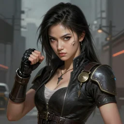 a portrait of a young asia argento as a dead or alive fighting game character, urban motifs, intricate, elegant, highly detailed, digital painting, trending on artstation, concept art, smooth sharp focus, illustration, art by artgerm and greg rutkowski