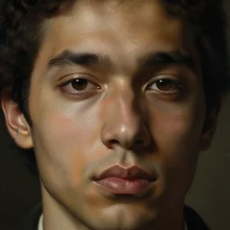david by kehinde wiley and rembrandt. photorealistic facial features, portrait, detailed face, ultra high details, large, close - up.