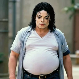michael jackson chubby very obese!!, casual clothes, long shot, very realistic film still, high quality 8 k