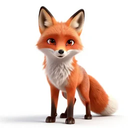 regal fox, stylized pixar-style 3d render, full body, isolated on a pure white background, centered, entire subject in frame, sharp focus, soft studio lighting