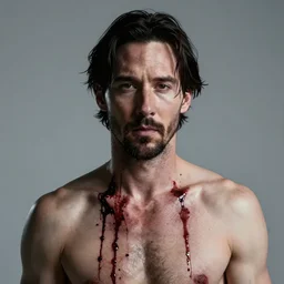 glowwave portrait of keanu reeves with black blood, au naturel, hyper detailed, digital art, trending in artstation, cinematic lighting, studio quality, smooth render, unreal engine 5 rendered, octane rendered, art style by klimt and nixeu and ian sprigger and wlop and krenz cushart.