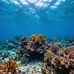 beautiful unimaginable wonderful underwater life under the island